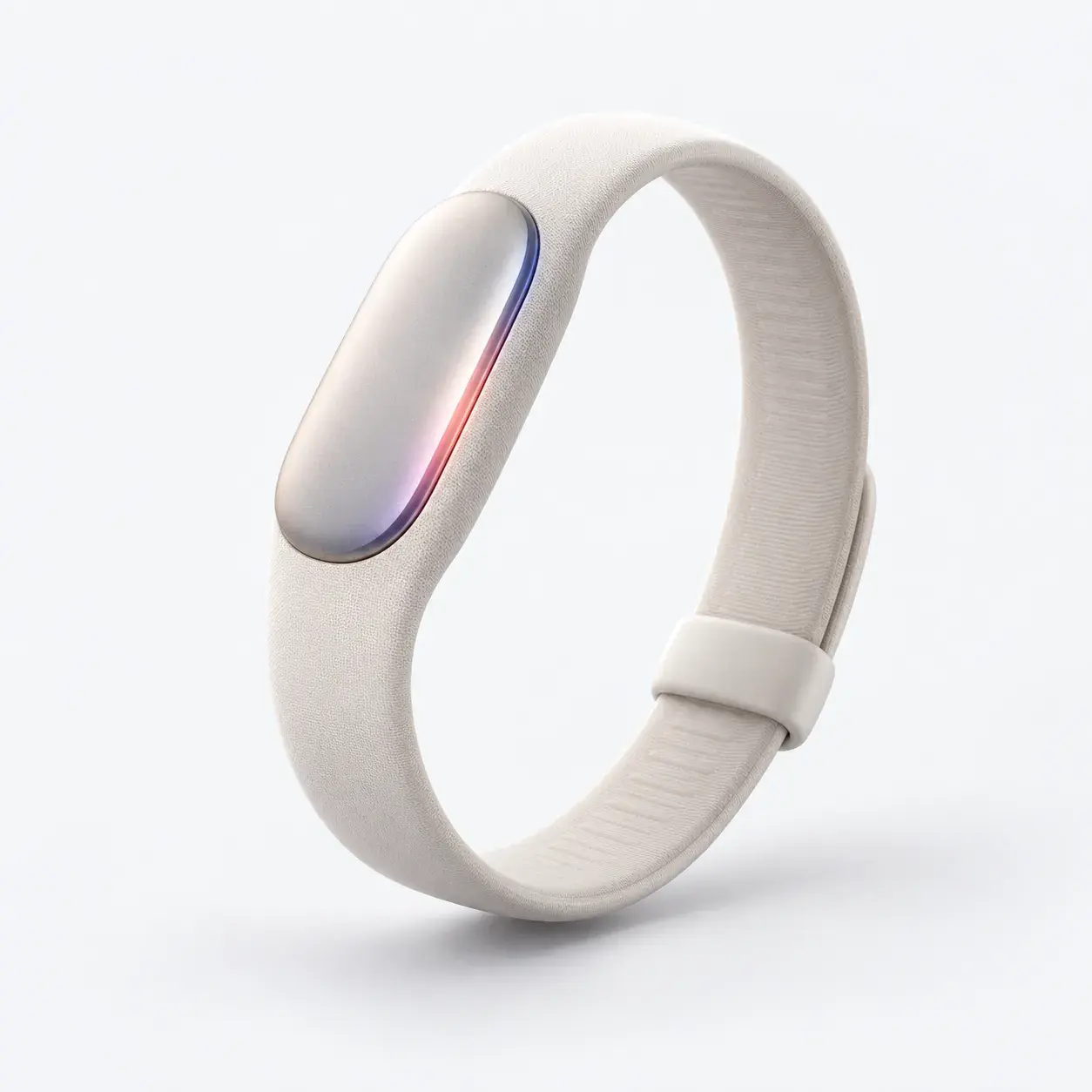 Innate, a screenless off-white strap with a thin light line on its sensor